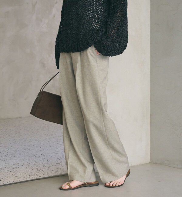 BEAUTY&YOUTH UNITED ARROWS「リネンライク ワイドストレートパンツ ウォッシャブル」|その他|BEIGE