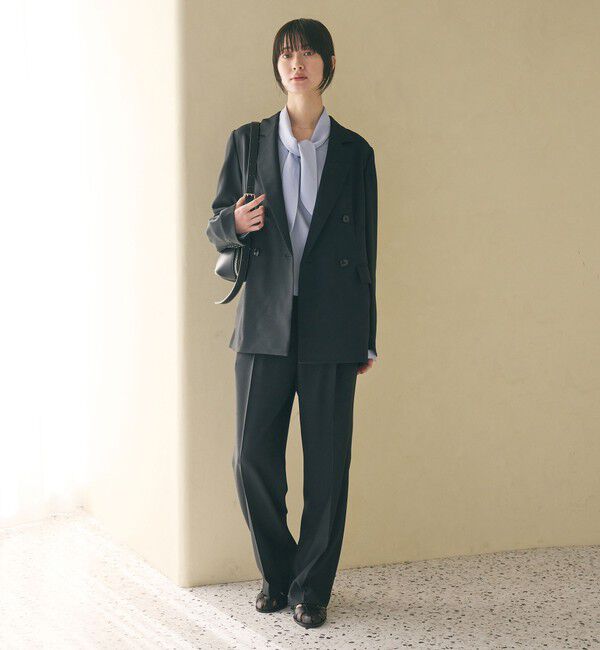 BEAUTY&YOUTH UNITED ARROWS「リネンライク ワイドストレートパンツ ウォッシャブル」|その他|NAVY