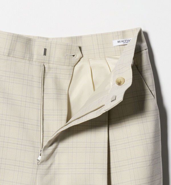 BEAUTY&YOUTH UNITED ARROWS「ポリエステルブレンド チェック ワイドヘムパンツ」|スラックス|