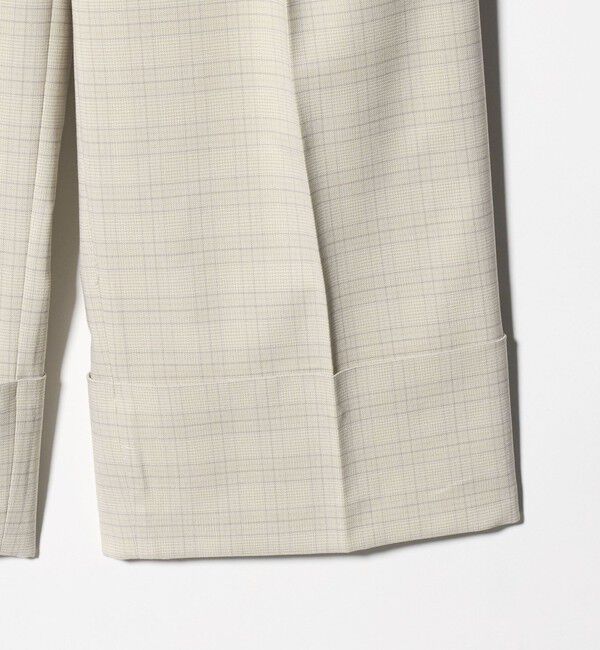 BEAUTY&YOUTH UNITED ARROWS「ポリエステルブレンド チェック ワイドヘムパンツ」|スラックス|