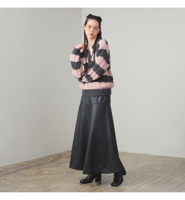 Ray BEAMS 「ワイド ボーダー ポロ ニット」|ニット・セーター|