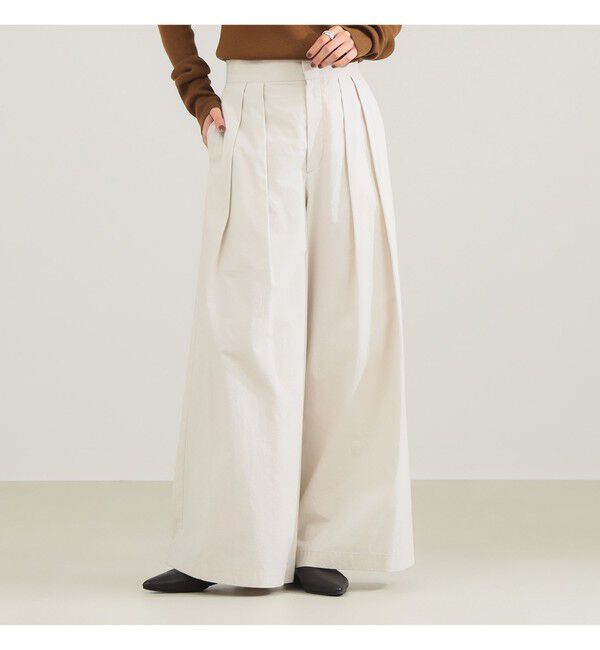 Demi-Luxe BEAMS 「AK+1 / コットン ワイドパンツ」|チノ|OYSTER