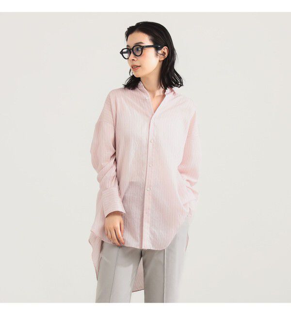 Demi-Luxe BEAMS 「AK+1 / シアー ストライプ シャツ」|シャツ・ブラウス|