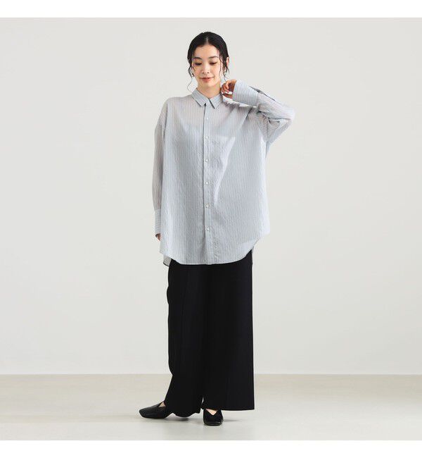 Demi-Luxe BEAMS 「AK+1 / シアー ストライプ シャツ」|シャツ・ブラウス|