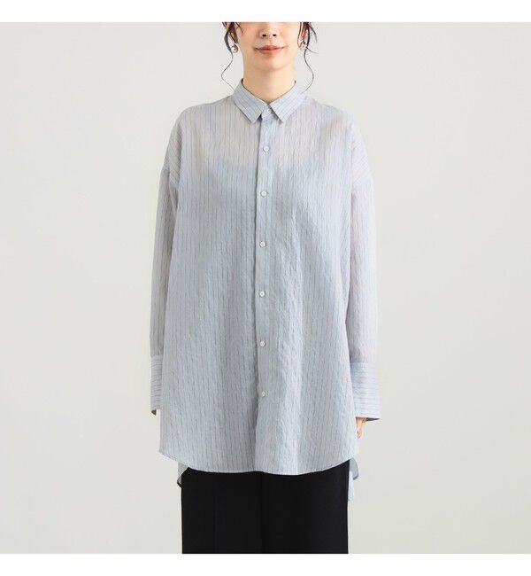 Demi-Luxe BEAMS 「AK+1 / シアー ストライプ シャツ」|シャツ・ブラウス|
