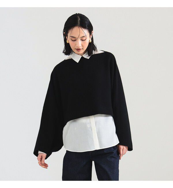 Demi-Luxe BEAMS 「	クロップド 2WAY ニット」|ニット・セーター|BLACK