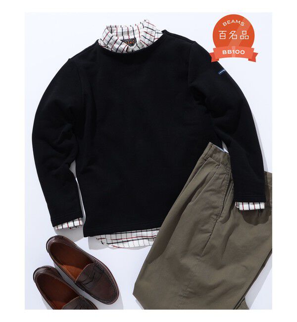 BEAMS PLUS「LOOPWHEELER / 別注 Sweat Boat Neck」|スウェット・ジャージ|〇BLACK