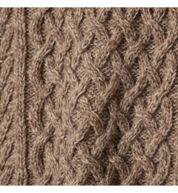 BEAMS「5ゲージ ラムウール クルーネック ケーブルニット」|ニット・セーター|