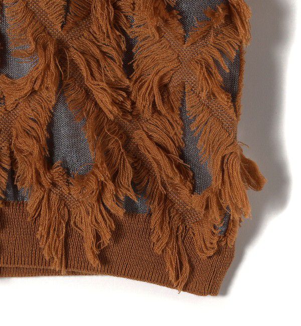 SHIPS for women「〈手洗い可能〉シアー フリンジ ジャカード プルオーバー」|ニット・セーター|