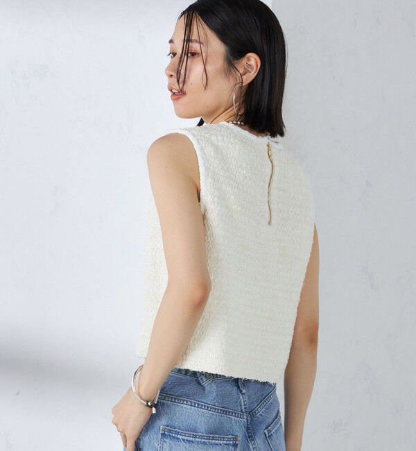 SHIPS for women「〈手洗い可能〉バック ジップ ツイード ベスト」|ベスト・ジレ|