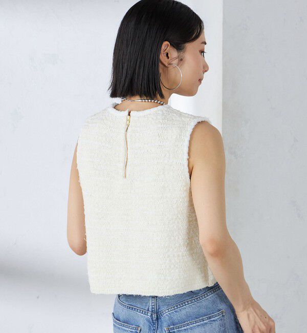 SHIPS for women「〈手洗い可能〉バック ジップ ツイード ベスト」|ベスト・ジレ|