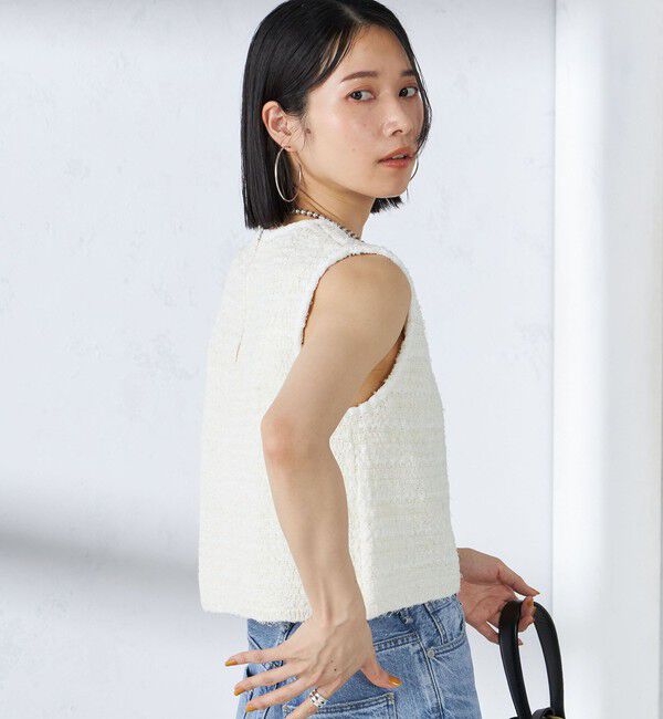 SHIPS for women「〈手洗い可能〉バック ジップ ツイード ベスト」|ベスト・ジレ|