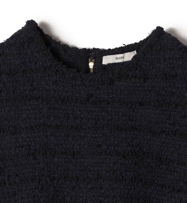 SHIPS for women「〈手洗い可能〉バック ジップ ツイード ベスト」|ベスト・ジレ|