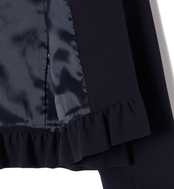 SHIPS for women「〈手洗い可能〉トリアセテート混 裾 フリル ジャケット（セットアップ対応）」|ノーカラージャケット|
