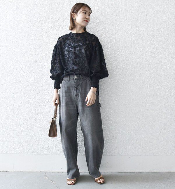 SHIPS any「SHIPS any:〈手洗い可能〉シアー フラワー ジャカード ボウタイ ブラウス」|シャツ・ブラウス|