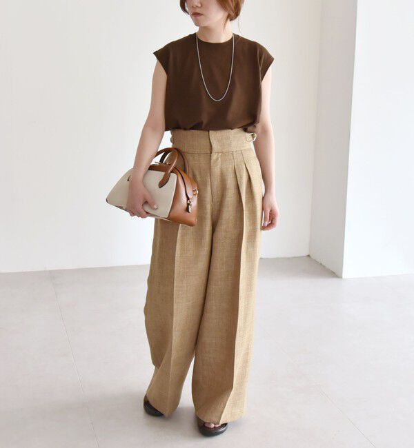 quaranciel「quaranciel:〈接触冷感〉フレンチスリーブ ベーシック シアー ニット プルオーバー」|ニット・セーター|