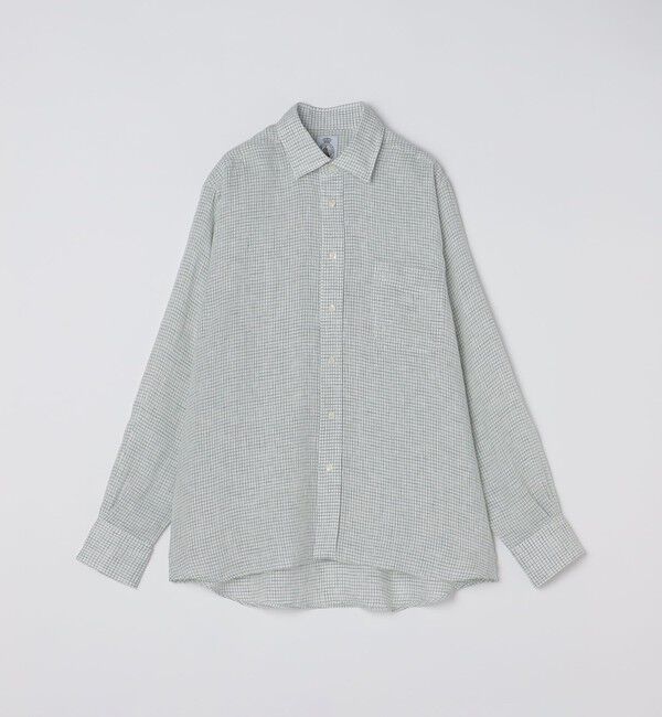 SHIPS「CORDINGS: リネン グラフチェック シャツ」|シャツ・ブラウス|ホワイト