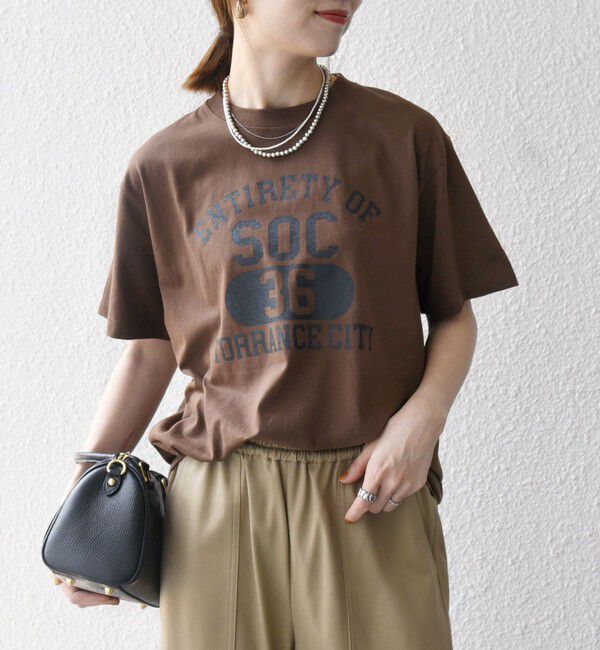 SHIPS any「GULFCOAST SPORTSWEAR:〈洗濯機可能〉グラフィック TEE」|Tシャツ・カットソー|ブラウン