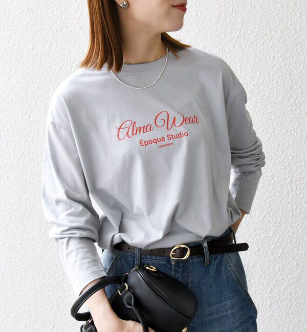 SHIPS any「【SHIPS any別注】MONMIMI:〈洗濯機可能〉ロゴ プリント ロンTEE 25AW」|Tシャツ・カットソー|