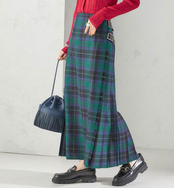 SHIPS for women「【SHIPS別注】O&rsquo;NEIL OF DUBLIN: 50th ANNIV チェック キルトスカート」|スカート|グリーン