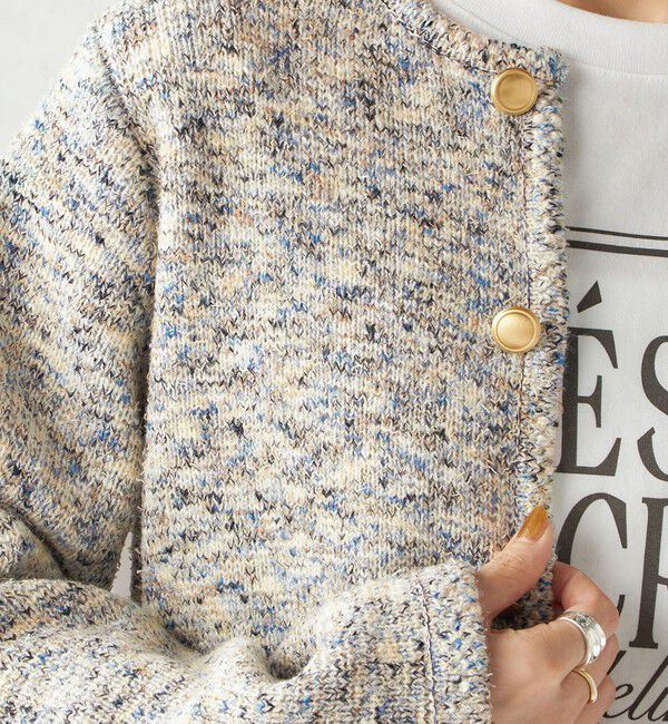 SHIPS for women「〈手洗い可能〉ミックス ヤーン ニット ジャケット」|カーディガン|