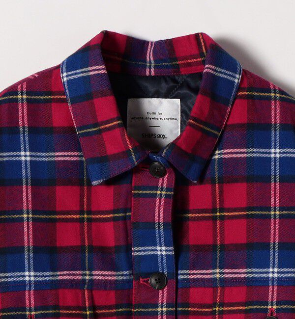 SHIPS any「SHIPS any:〈手洗い可能〉タータン チェック キルティング シャツ ジャケット」|ブルゾン・スタジャン|