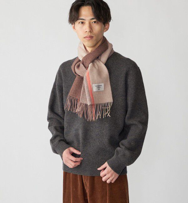 SHIPS「SHIPS: カシミヤ ダブルフェイス パネル マフラー」|マフラー|