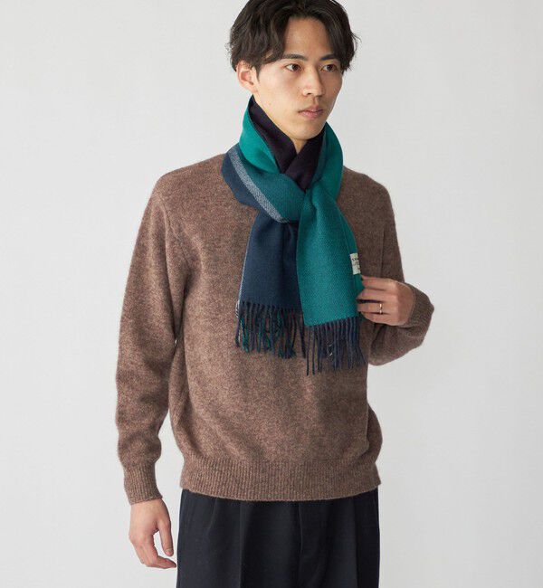 SHIPS「SHIPS: カシミヤ ダブルフェイス パネル マフラー」|マフラー|