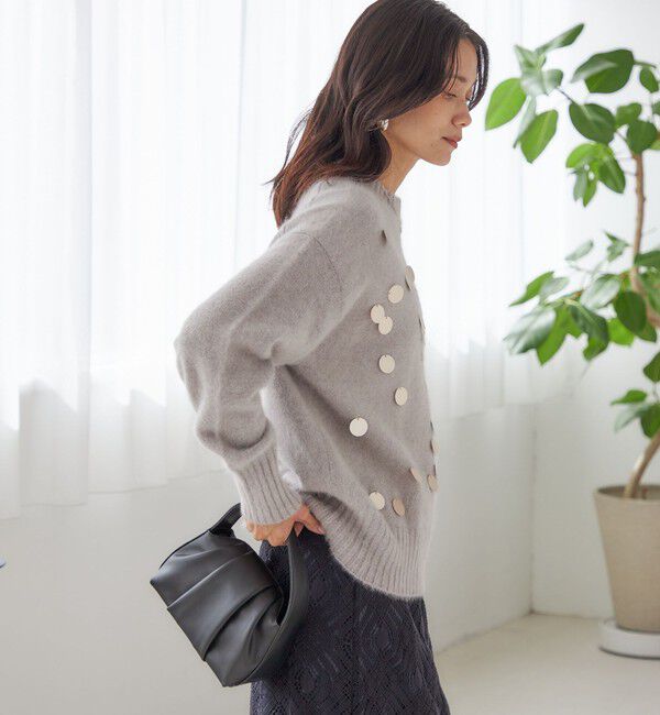 SHIPS for women「〈手洗い可能〉フォックス スパンコール クルーネック ニット」|ニット・セーター|