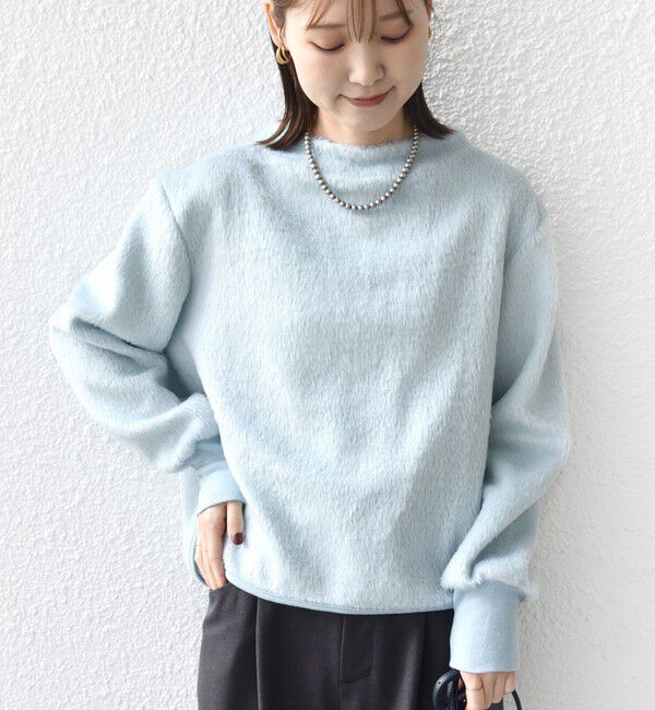 SHIPS for women「【WEB限定】〈手洗い可能〉バルフィー ロング シャギー ボトルネック プルオーバー」|ニット・セーター|ライトブルー