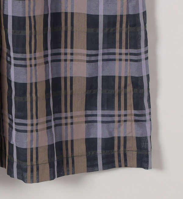 quaranciel「《予約》quaranciel:〈手洗い可能〉シアー ギャザー チェック ロング ワンピース」|ワンピース|