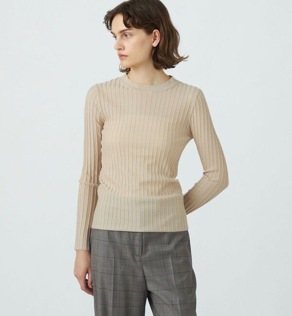 TOMORROWLAND collection「カシミヤシルクリブ クルーネックプルオーバー」|ニット・セーター|