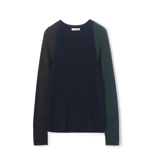 DES PRES「ウーステッドウールリブ クルーネックプルオーバー」|ニット・セーター|68 ネイビー系