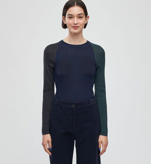 DES PRES「ウーステッドウールリブ クルーネックプルオーバー」|ニット・セーター|