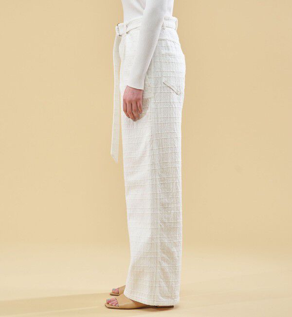 DES PRES「ウィンドウペンストレッチデニム ベルテッドパンツ」|デニム|