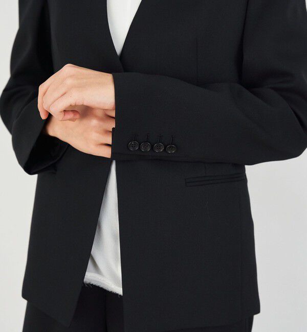 DES PRES「ポリエステルウールバラシャ Vカラージャケット」|ノーカラージャケット|