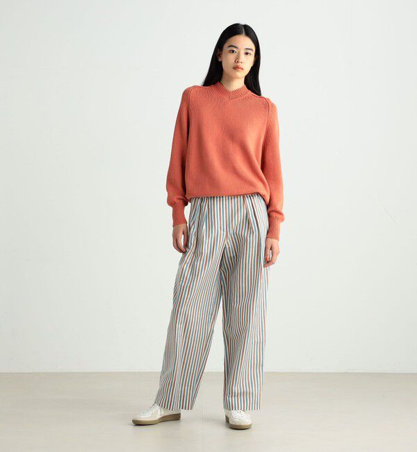 BACCA「ウォッシャーシルク ギャザードワイドパンツ」|チノ|