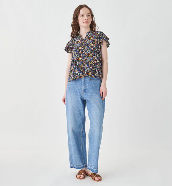 SOULEIADO「レーヨンローンプリント バタフライスリーブブラウス」|シャツ・ブラウス|