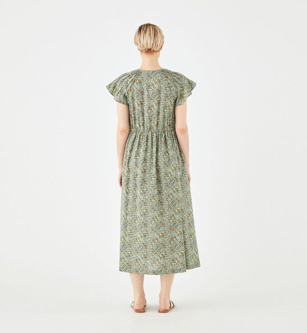 SOULEIADO「レーヨンブロードプリント バタフライスリーブワンピース」|ワンピース|