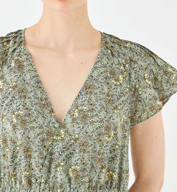 SOULEIADO「レーヨンブロードプリント バタフライスリーブワンピース」|ワンピース|