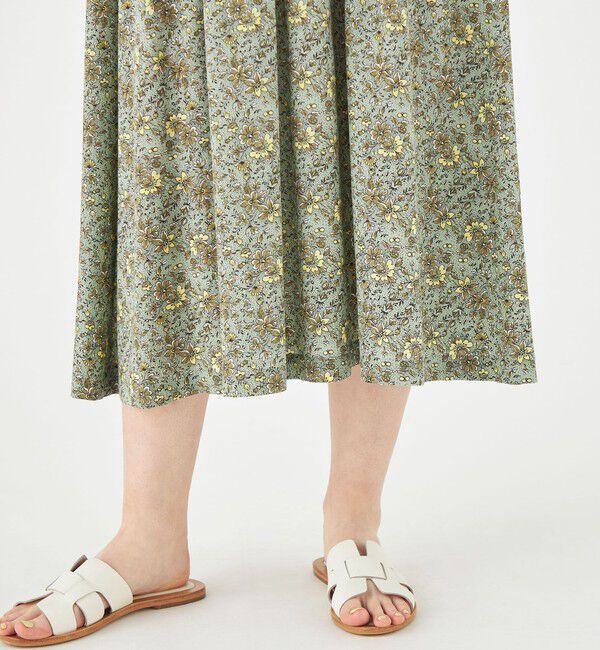 SOULEIADO「レーヨンブロードプリント バタフライスリーブワンピース」|ワンピース|