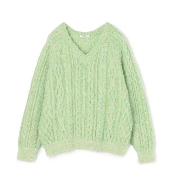 MACPHEE「モヘヤビンテージ Vネックプルオーバー」|ニット・セーター|53 グリーン