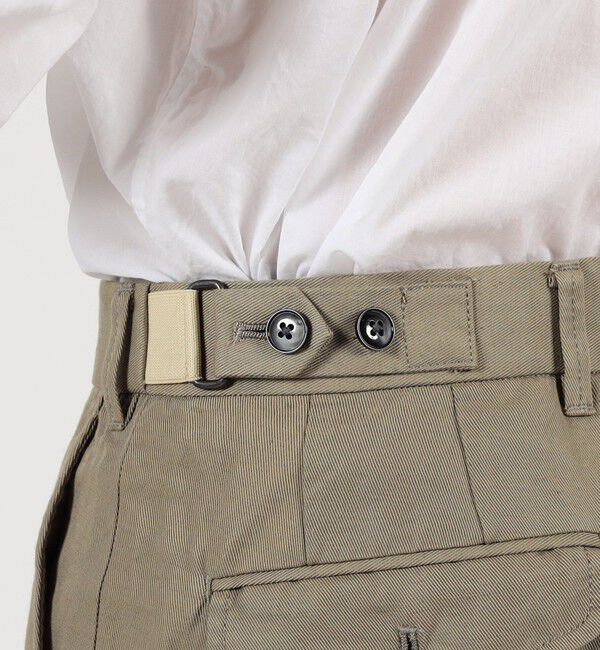 TOMORROWLAND MENS「リネンコットン サイドアジャスター ノープリーツパンツ SONDRIO」|チノ|