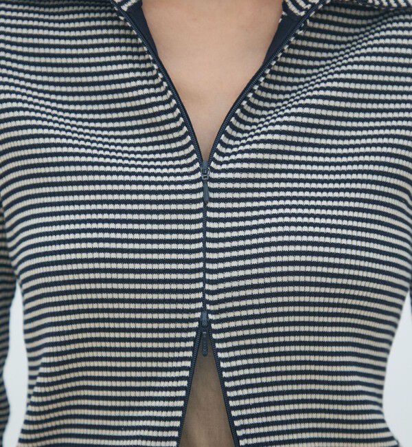 MACPHEE「コットンリブ ジップアップカーディガン」|カーディガン|