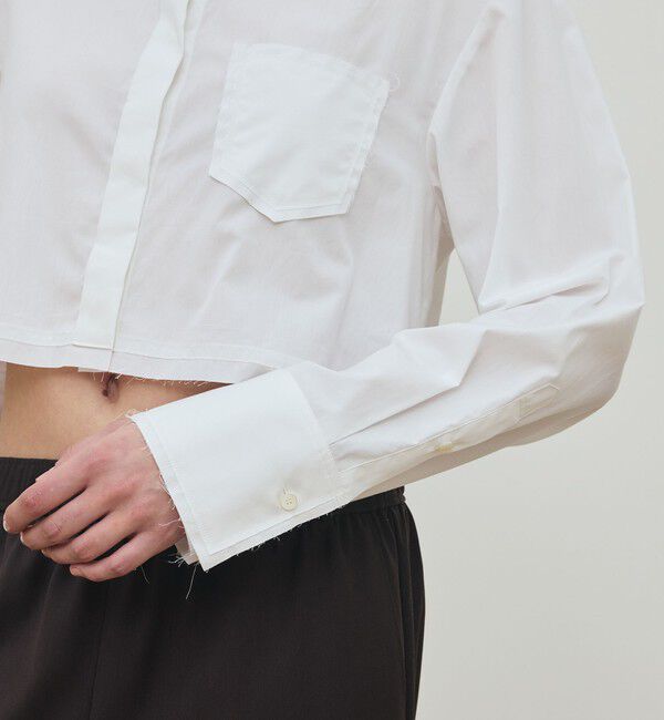 DES PRES「コンパクトプレーンコットン クロップドシャツ」|シャツ・ブラウス|