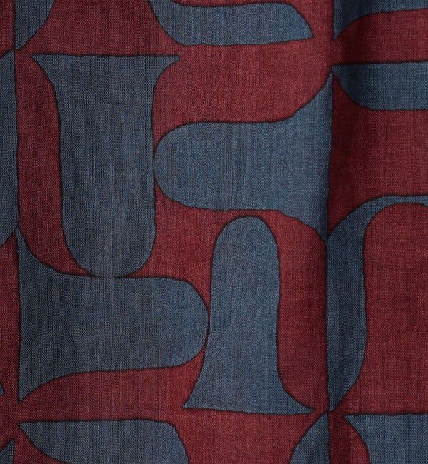 BACCA「コットンオーガンジープリント ギャザースリーブシャツ」|シャツ・ブラウス|