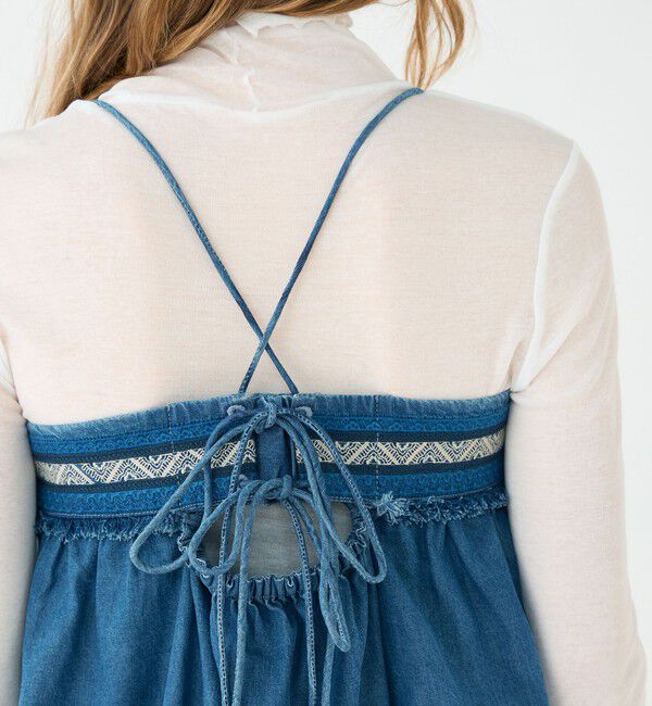 SOULEIADO「ラインエンブロイダリー ペプラムキャミソール」|キャミソール|