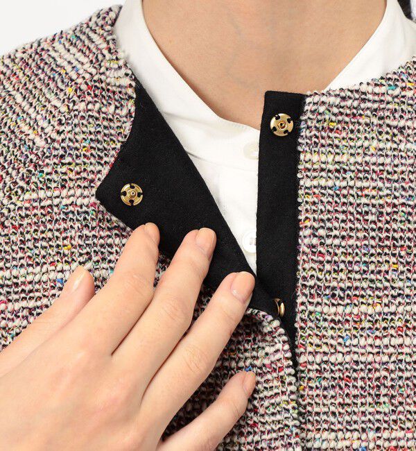 TOMORROWLAND collection「ファンシーニット ペプラムジャケット」|ノーカラージャケット|