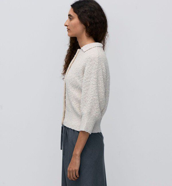 BACCA「ファンシーヤーン ポロカラーカーディガン」|カーディガン|