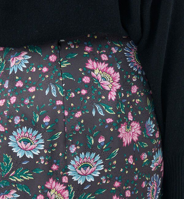 SOULEIADO「ポリエステルサテンプリント ソフトマーメイドスカート」|フレア|